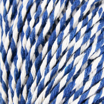 冰禹 BYaf-46 老式拖把 木柄加长木杆棉线圆头吸水拖布   蓝白线拖把（5把/件）