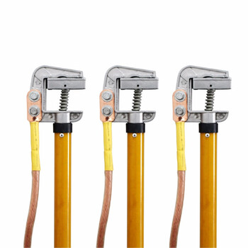 金能电力高压接地线10kv三相短路手握式接地棒25平方头线3*1尾线5米0.5米棒+地夹