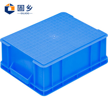 固乡 345*258*125mm周转箱 可印字 零件元件盒 仓库储物养殖物流物料收纳箱 B3蓝色