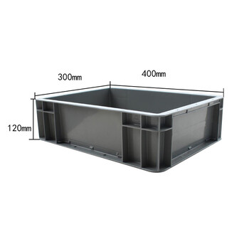 访客 FK 塑料周转箱灰色4号长方形大号周转筐商用工业物流周转框仓库养殖物业运输收纳  10个装