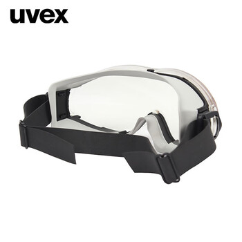 uvex优唯斯 9002281 防飞溅防风沙防冲击透明防尘防护眼镜 定做 黑色-灰色（橡胶头戴款）1副