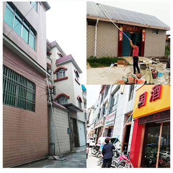久洁便捷式伸缩杆钛合金光伏清洁擦玻璃清洁器加长杆高处加长清洁工具9米6节加长杆