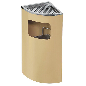 南 GPX-76 南方扇形座地烟灰盅烟灰桶 不锈钢垃圾桶 公用垃圾箱果皮桶 杏色 内桶容量20升