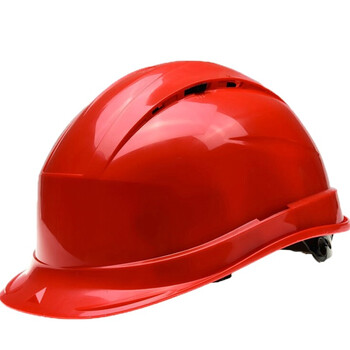 代尔塔（Deltaplus）102009 PP安全帽透气织衬旋钮通风石英4型工地防砸吸汗赠下颌带 红色