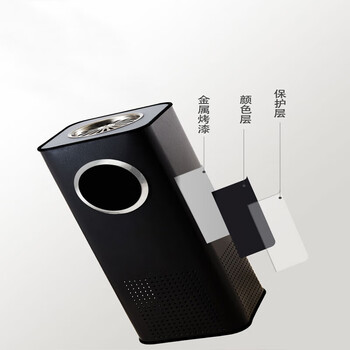 庄太太 酒店大堂商场立式烟灰缸垃圾桶 白色侧投25*25*62cmZTT-9907