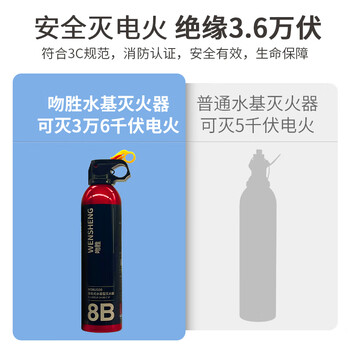 吻胜 水基灭火器 车载手提式灭火器 便携式消防器材家庭商用灭火器 酒店厂房消防灭火器消防年检灭火器 500ml