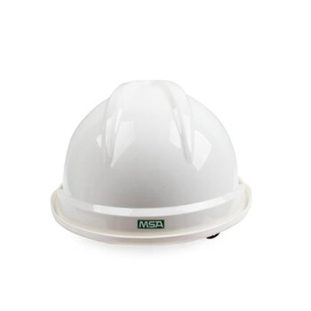 梅思安（MSA）10146611 豪华PE白色安全帽一指键帽衬针织布吸汗带D型下颌带  1顶