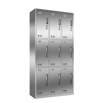 京顿JINGDUN 304不锈钢更衣柜钢员工储物柜宿舍健身更衣浴室寄存鞋包柜 九门更衣