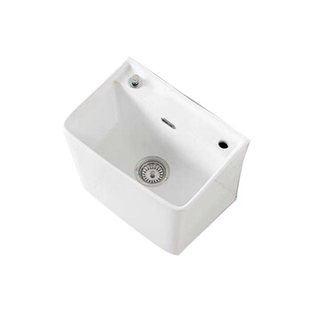 星期十阳台陶瓷洗拖把池拖布池落地式310+一键排水+龙头孔 46cm*34cm*40cm定制