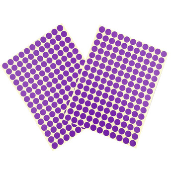 海斯迪克 HKW-259 彩色不干胶圆点标签贴纸 圆形铜版色标分类记号贴纸 10mm紫色（2475贴）