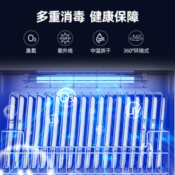 圣托（Shentop）双开门密胺消毒柜商用立式臭氧紫外线食堂厨房碗筷餐具大容量不锈钢消毒碗柜 YTD1000-R2