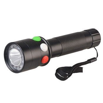 稳斯坦 铁路信号灯 应急警示工具灯 便携式三色led充电多功能救生手电筒 红白绿电筒+充电器+电池 W291