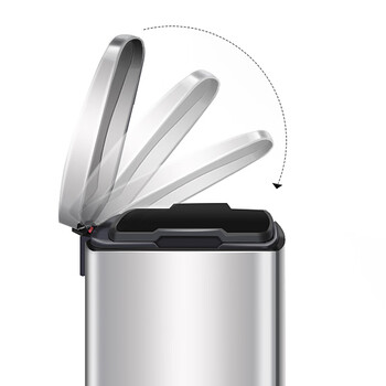 益美得 LD-1004 不锈钢脚踏垃圾桶酒店办公室单位干湿脚踩分类垃圾桶静音带盖 可回收+其他40L