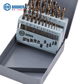 宝合(BOOHER)19件套高速钢含钴直柄麻花钻 1400302 M35