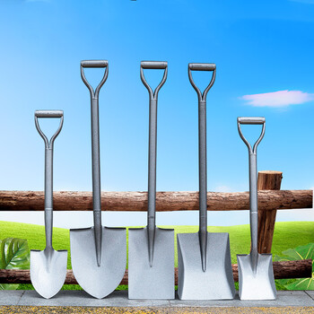 鸣固 防汛抗洪全钢铁铲 工程锰钢淬火铁锹除雪铲雪锹 园林农用钢柄铁柄铁锨 清洁挖土工具 加厚锯齿尖楸92CM