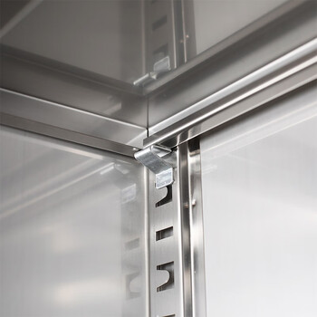 京顿JINGDUN 201不锈钢文件柜办公资料柜档案柜不锈钢财务凭证票据带锁玻璃储物柜 201二斗玻