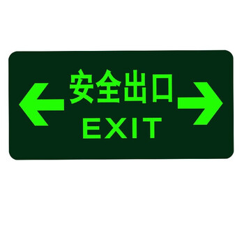 安燚【SDT-011安全出口14*36cm】安全出口指示牌夜光逃生标志地贴荧光标识贴纸警示牌