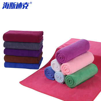 海斯迪克 HK-848 家政保洁毛巾 清洁吸水抹布 洗车毛巾(10条30*60cm颜色随机发)