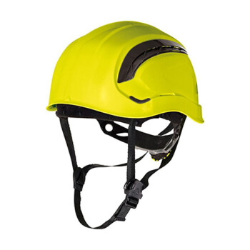 代尔塔102202透气型头盔ABS安全帽工地建筑防喷溅防砸帽无帽檐设计骑行防护含下颚带 白色