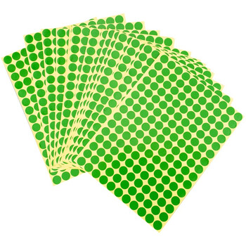 海斯迪克 HKW-259 彩色不干胶圆点标签贴纸 圆形铜版色标分类记号贴纸 10mm绿色（2475贴）