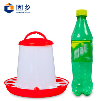 固乡 鸡饲料桶 鸡料槽食槽 鸡料筒 小鸡喂食器 鸡鸭鹅鸽子自动下料槽 养鸡饲料桶 【连体饲料桶可装1.5kg】