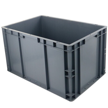 冰禹 BY-1193 EU箱加厚塑料物流箱 欧标汽配周转箱 收纳整理储物箱零件盒 600*400*330灰