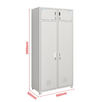 京顿内务柜加厚铁皮柜钢制宿舍内务柜更衣柜衣帽柜 双人内务柜90*50*200cm