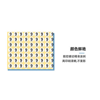 飞尔（FLYER）数字贴纸 不干胶贴纸 序号编号工号标签【白底黑字单号13mm直径 100贴100张/包】