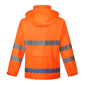 安小侠 户外分体雨衣公路养护环卫雨衣套装定制免费印反光字 橘色 XL