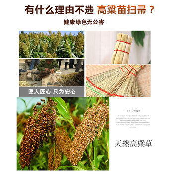 亿丽佳环卫笤帚加厚小扫把扫帚无穗高粱清洁扫把加大加厚缠头款 10把一组
