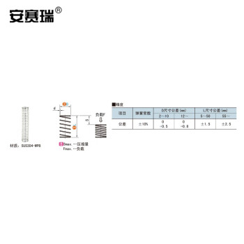 安赛瑞 压缩弹簧 SUSL-D4-L10 上隆企业定制 17283