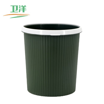 卫洋 WYS-353 清洁压圈简约塑料垃圾桶办公室圆形收纳桶纸篓 竖纹小号 颜色随机