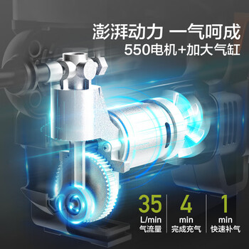 威克士（Worx）20V锂电车载充气泵裸机WU092.9便携式无线轿车轮胎打气（不含电池和充电器）