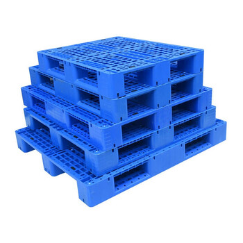 海斯迪克 HKCL-137 加厚托盘栈板 塑料格川字重型托盘 货架叉车托盘仓库防潮栈板 1100*1100*150mm加8根钢管