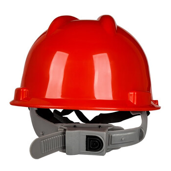 荣裕2003国标V字型PE安全帽 骑行头盔工地工程建筑电力施工防砸抗冲击头盔 红色 定制