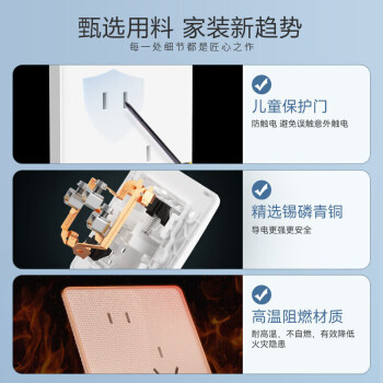 德力西（DELIXI）开关插座面板 CD815系列 10A正五孔插座 QSE86ZS