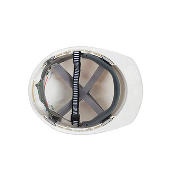 梅思安（MSA）10146611 豪华PE白色安全帽一指键帽衬针织布吸汗带D型下颌带  1顶