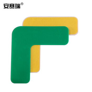 安赛瑞 重载型5S管理地贴 目视化耐压耐磨型地面区域定位贴L型10片装/包绿色10943
