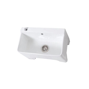 星期十阳台高脚陶瓷拖把池带腿拖布池落地式洗墩布池型号162一键排污+入墙龙头带防溢水口59cm*36cm*41cm定制