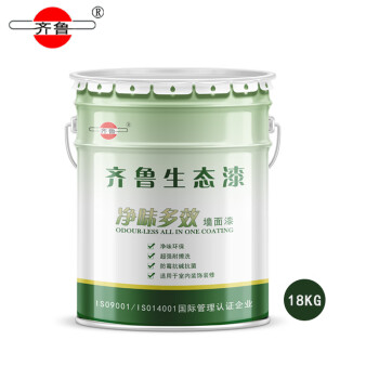 齐鲁 白色乳胶漆 生态环保漆 内墙漆室内墙面涂料翻新漆净味环保油漆18kg/桶【企业定制】