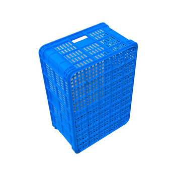 京云灿蓝色周转筐加厚大号长方形蔬菜筐塑胶快递筐熟料中转框575-250外610*410*260mm