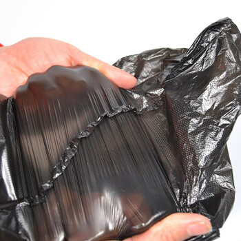 圣极光垃圾袋32*52cm多功能背心式塑料袋G02557手提款黑色50个装