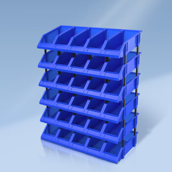 米奇特工 斜口塑料盒组合式零件盒物料盒组立元件盒螺丝盒工具盒 X4(蓝)390*255*150MM