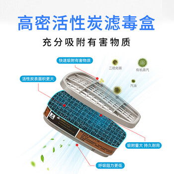 3M 防毒面具套装 6200+6001CN(2个)+5N11CN(2片)+501(2个) 喷漆工种使用1套