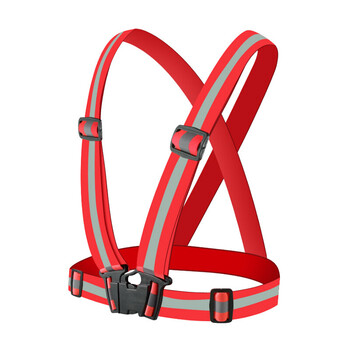 金诗洛 KSL109 反光背带 交通施工安全反光背心马甲 红色-带弹力