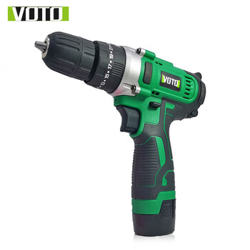 VOTO冲击充电钻微型电动螺丝刀批工业锂电钻起子机电动工具   VT1102 -墨绿16V冲击钻2电1充塑盒