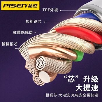 品胜（PISEN）安卓数据线Micro USB充电线2A充电器电源线加长1.5米通用华为小米vivo荣耀oppo手机小风扇充电宝白