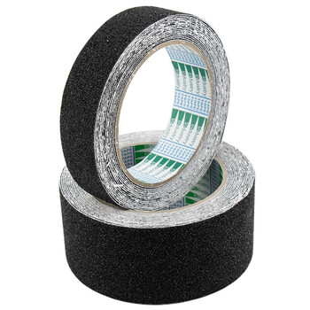 海斯迪克 PVC安全防滑胶带 黑色防滑贴 警示防滑条楼梯地贴地面瓷砖磨砂贴 2.5CM*5M HKJD-009