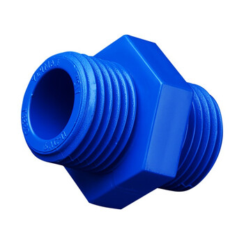 联塑 LESSO PVC-U给水配件双头外螺纹直接头 dn1/2＂蓝色
