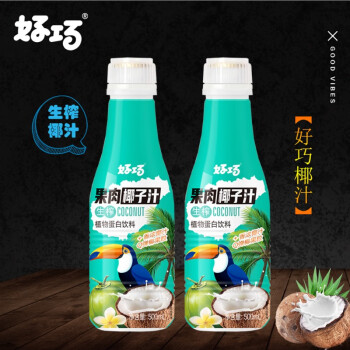 好巧果肉椰汁饮料整箱500ml5瓶植物蛋白饮料生榨好巧椰汁500ml5瓶